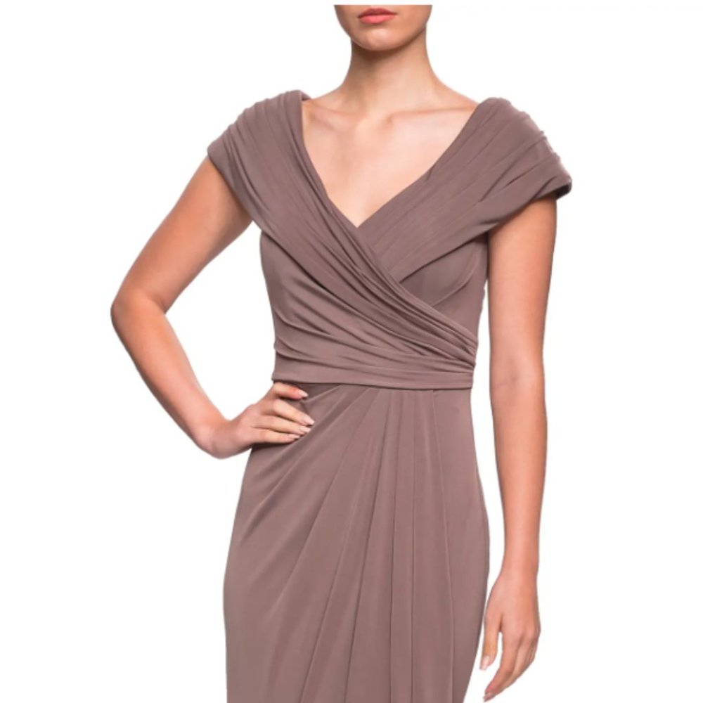 La Femme Ruched Column Dress